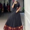 Black Pure Chanderi Zari Work Lehenga Choli