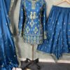 Blue Chinon Silk Sequin Embroidery Work Salwar Suit