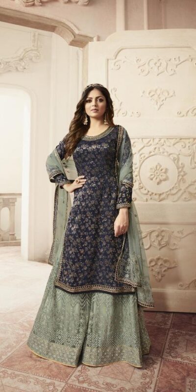 FC L.t 5401 Blue Color Jacquard Silk Georgette Diamond Sharara Suit Wedding, Party, Festive Expected Delivery 4-6 Working Days  @2999/- | Jump Suits, Salwar suit, Casual Suits, Creative suits, Designer Suits, Palazzo Suits, Party Wear Suits, Patiala Suits, Straight Suits