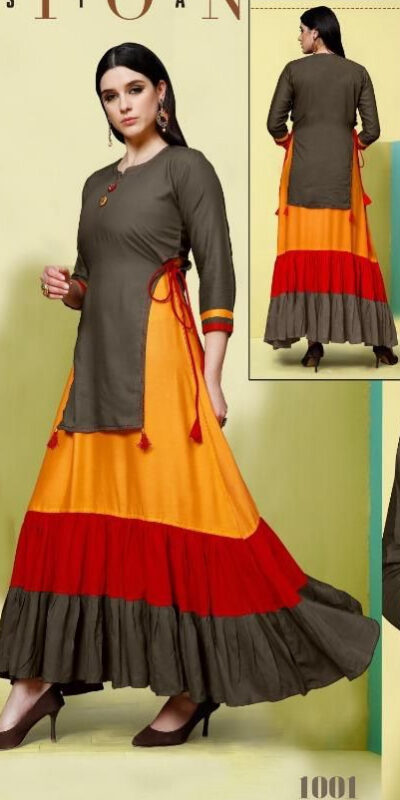 Brown 14 kg Rayon With Plain Gown