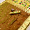 Brown Pure Banarasi Silk Zari Work Saree