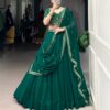 Dark Green Georgette Embroidery Work Lehenga Choli