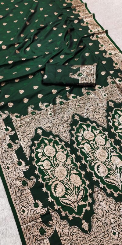 Green Banarasi Lace Zari Work Saree