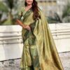 Green Banarasi Silk Weaving Zari Work Saree