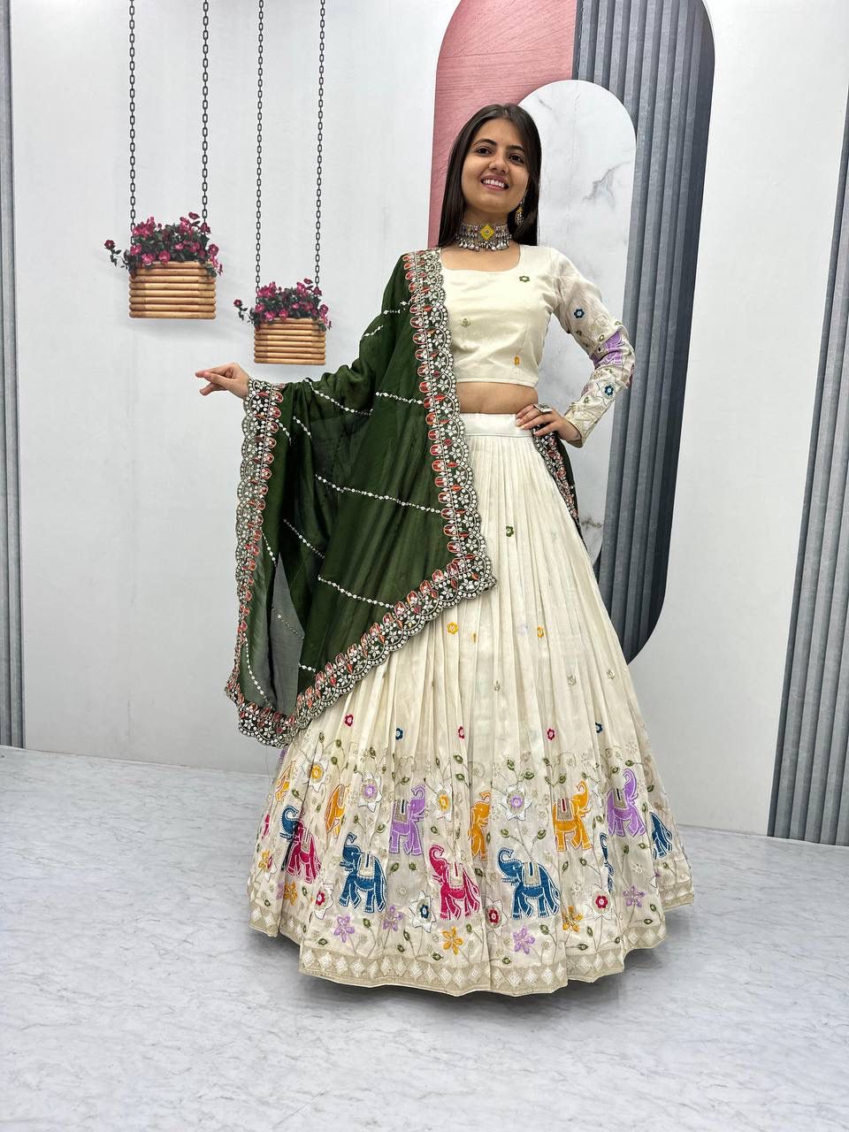 PC 503 Green in Pure Tissue Silk Cut Work & Lace Work Lehenga Choli . Now at just ₹2349. Delivery 4-6 Working Days. Shop now. | Lehenga, Bollywood Lehenga, Creative Lehenga, Designer Lehenga, Embroidered Lehenga, Party Wear Lehenga