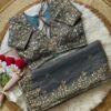 Grey Fandy Chiffon Embroidery Work Saree