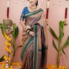 Grey Silk Paithni Weaving Zari Work Saree