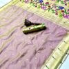 Lavender Pure Banarasi Silk Zari Work Saree