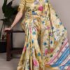 Lemon Tasar Silk With Viscose Border Saree