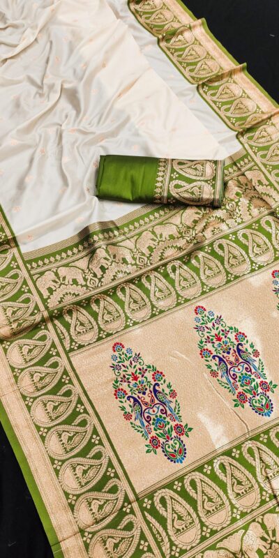 MB 1213 Mahendi Color Banarasi Saree with Zari Work & Lace Work. Wedding, Party, Festive, Events, Festive Deal ₹2099. Delivery 4-6 Working Days. Shop now. | Sarees, Bollywood Sarees, Creative Sarees, Designer Sarees, Embroidered Sarees, Ethnic Saree, Modern Digital sarees, Party Wear Sarees