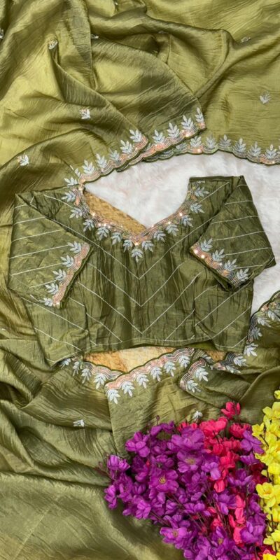 AC COCKTAIL Mahendi Gold Crush Saree Perfect for Wedding, Party, Engagement, Cultural Events, Pongal – . Available at ₹2149 only. Delivery 4-6 Working Day | Sarees, Bollywood Sarees, Creative Sarees, Designer Sarees, Embroidered Sarees, Ethnic Saree, Modern Digital sarees, Party Wear Sarees