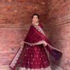 Maroon Fendy Silk Embroidery Work Salwar Suit