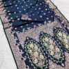 Navy Blue Banarasi Lace Zari Work Saree