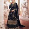Navy Blue Georgette Embroidery Work Salwar Suit