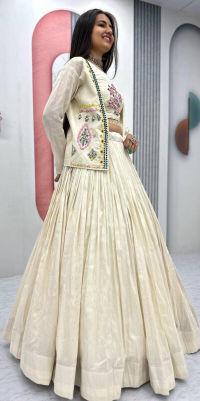 PC 522 Off White Tissue Simmer Lehenga Choli Perfect for Wedding, Party, Cultural Events, Diwali, Ganesh Chaturthi – . Exclusive Offer ₹3049. Deli | Jump Suits, Salwar suit, Casual Suits, Creative suits, Designer Suits, Palazzo Suits, Party Wear Suits, Patiala Suits, Straight Suits