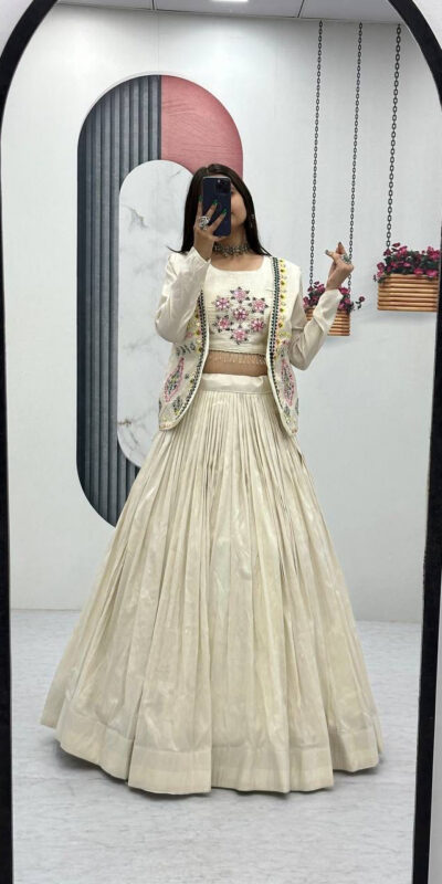 PC 522 Off White Tissue Simmer Lehenga Choli Perfect for Wedding, Party, Cultural Events, Diwali, Ganesh Chaturthi – . Exclusive Offer ₹3049. Deli | Jump Suits, Salwar suit, Casual Suits, Creative suits, Designer Suits, Palazzo Suits, Party Wear Suits, Patiala Suits, Straight Suits
