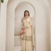 Off White Viscose Chinon Embroidery Work Salwar Suit