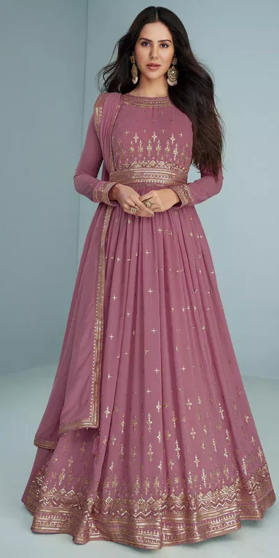 FC 9293 Onion Georgette Salwar Suit with Embroidery Work. Wedding, Party, Festive, Events, Now at just ₹2649. Delivery 4-6 Working Days. Shop now. | Jump Suits, Salwar suit, Casual Suits, Creative suits, Designer Suits, Palazzo Suits, Party Wear Suits, Patiala Suits, Straight Suits