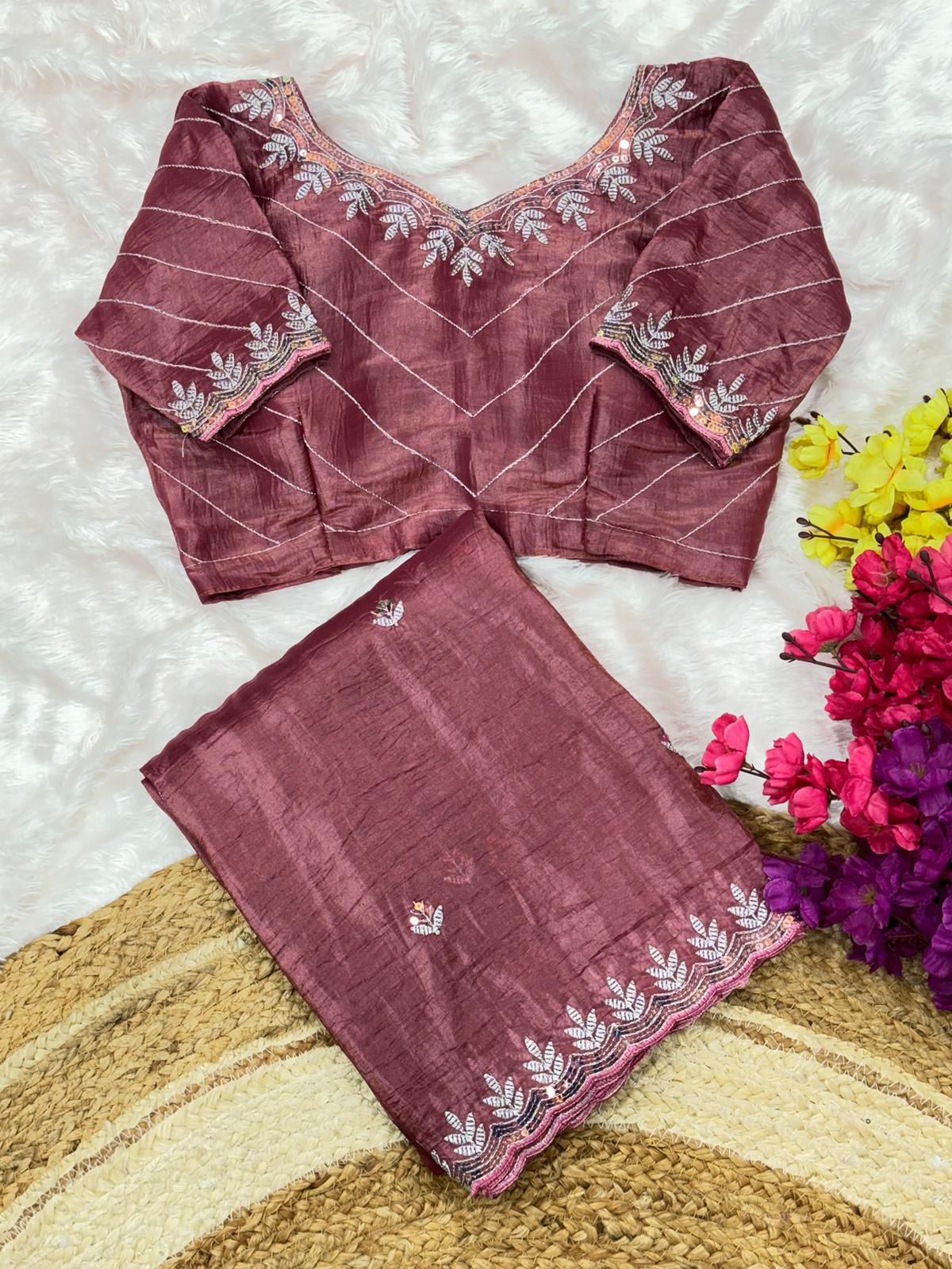 AC COCKTAIL Onion Gold Crush Saree Perfect for Wedding, Party, Engagement, Cultural Events, Pongal – . Available at ₹2149 only. Delivery 4-6 Working Day | Sarees, Bollywood Sarees, Creative Sarees, Designer Sarees, Embroidered Sarees, Ethnic Saree, Modern Digital sarees, Party Wear Sarees