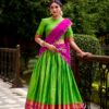 Parrot Green Poly Cotton Embroidery Zari Work Lehenga Choli