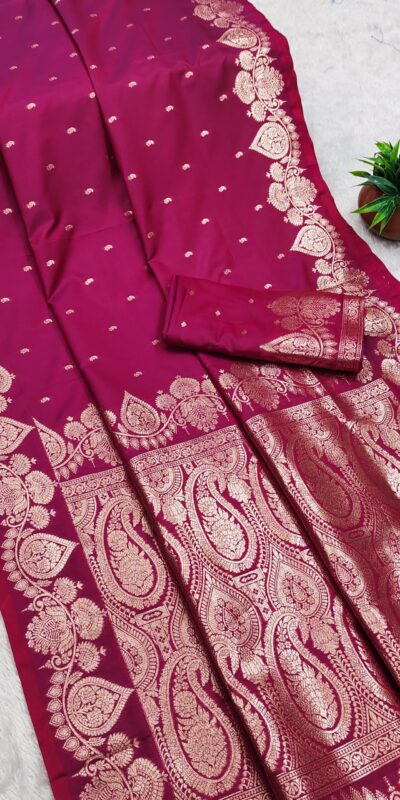 Pink Banarasi Silk Zari Work Saree