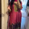 Pink Chinon Lace Mirror Work Salwar Suit