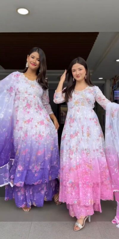 ST 1126 Pink Faux Georgette Gown Perfect for Wedding, Party, Diwali, Makar Sankranti, Mehendi – . Special Price ₹2599. Delivery 4-6 Working Days. | Jump Suits, Salwar suit, Casual Suits, Creative suits, Designer Suits, Palazzo Suits, Party Wear Suits, Patiala Suits, Straight Suits