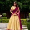 Pink Kanchipuram Zari Lace Work Lehenga Choli
