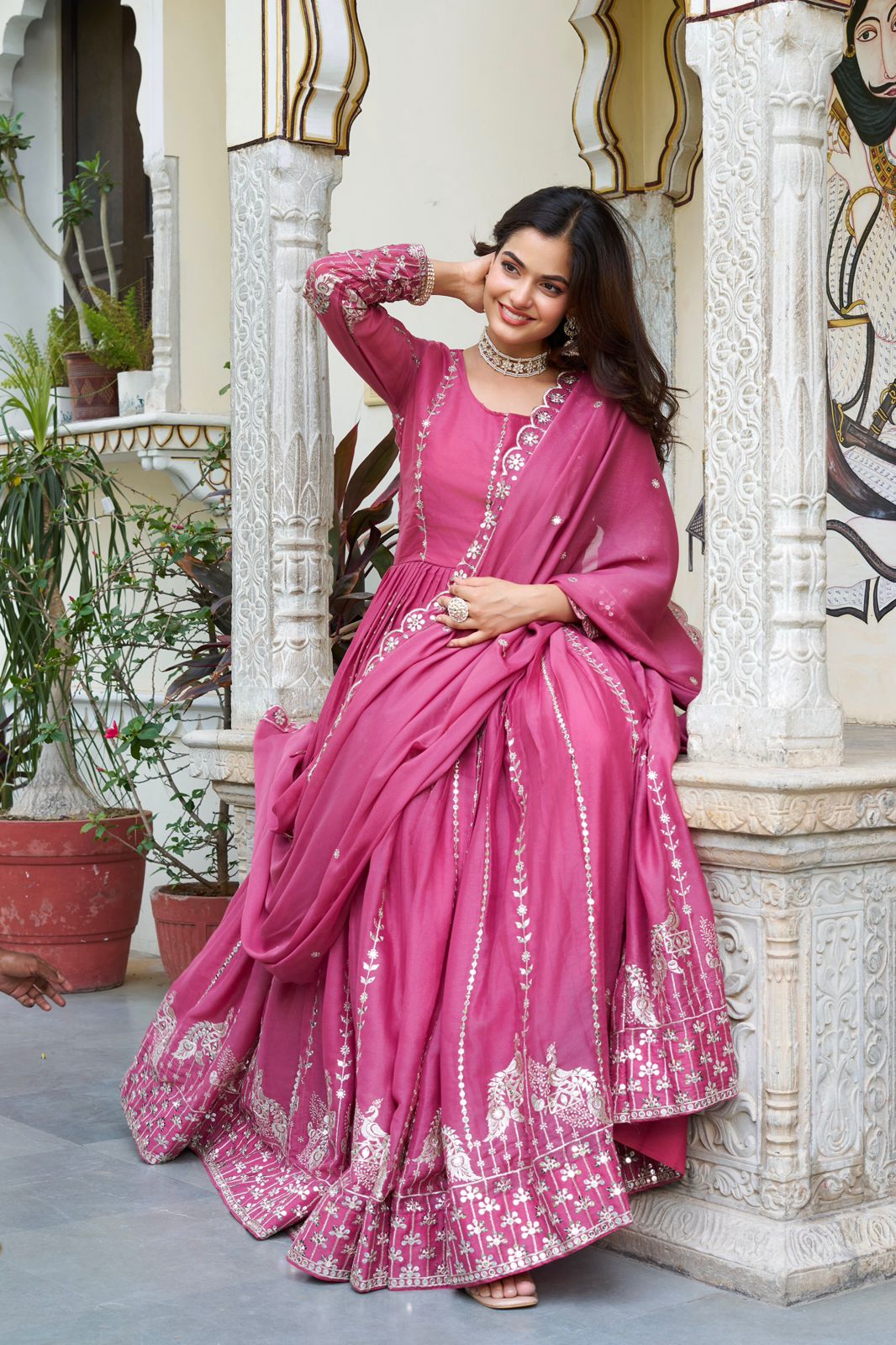 Ram 139 Pink Star Georgette Gown Perfect for Wedding, Party, Family Gatherings, Haldi, Housewarming –. Grab it for ₹1949. Delivery 4-6 Working | Jump Suits, Salwar suit, Casual Suits, Creative suits, Designer Suits, Palazzo Suits, Party Wear Suits, Patiala Suits, Straight Suits