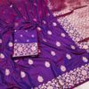 Purple Banarasi Silk Lace Zari Work Saree