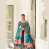 Purple Dola Silk Lace Work Kalamkari Print Lehenga Choli