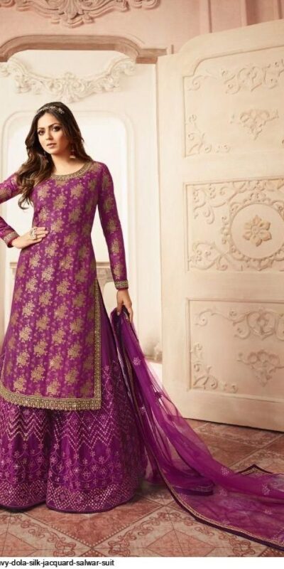 FC L.t 5401 Purple Color Jacquard Silk Georgette Diamond Sharara Suit Wedding, Party, Festive Expected Delivery 4-6 Working Days  @2999/- | Jump Suits, Salwar suit, Casual Suits, Creative suits, Designer Suits, Palazzo Suits, Party Wear Suits, Patiala Suits, Straight Suits