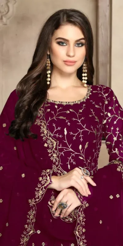  FC 94001 Purple Color Georgette Multi Thread Zari Stich Anarkali Suit Wedding, Party, Festive events, etc. Expected Delivery  4-6 Working Days @2399/- | Anarkali Suits, Bollywood Anarkali, Creative-Anarkali, Designer Anarkali, Embroidered Anarkali, Party Wear Anarkali