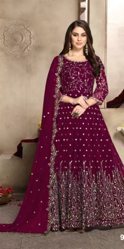  FC 94001 Purple Color Georgette Multi Thread Zari Stich Anarkali Suit Wedding, Party, Festive events, etc. Expected Delivery  4-6 Working Days @2399/- | Anarkali Suits, Bollywood Anarkali, Creative-Anarkali, Designer Anarkali, Embroidered Anarkali, Party Wear Anarkali