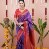 Purple Silk Paithni Weaving Zari Work Saree