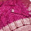 Rani Pink Soft Banarasi Silk Zari Lace Work Saree