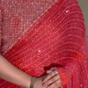 Red Georgette Embroidery Saree