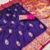 Royal Blue Banarasi Silk Lace Work Zari Work Saree