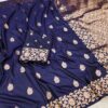 Royal Blue Banarasi Silk Lace Zari Work Saree