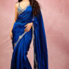 Royal Blue Vichitra Silk Sequins Work Saree