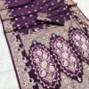 Royal Purple Banarasi Lace Zari Work Saree