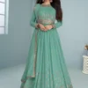FC 9293 Sea Green Georgette Salwar Suit with Embroidery Work. Wedding, Party, Festive, Events, Now at just ₹2649. Delivery 4-6 Working Days. Shop now. | Jump Suits, Salwar suit, Casual Suits, Creative suits, Designer Suits, Palazzo Suits, Party Wear Suits, Patiala Suits, Straight Suits