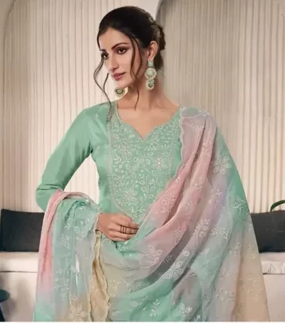 FC 73591 Sea Green Vichitra Salwar Suit with Digital Print & Embroidery Work. Available at ₹2599 only. Delivery 4-6 Working Days. Shop now. | Jump Suits, Salwar suit, Casual Suits, Creative suits, Designer Suits, Palazzo Suits, Party Wear Suits, Patiala Suits, Straight Suits