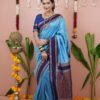 Sky Blue Silk Paithni Weaving Zari Work Saree