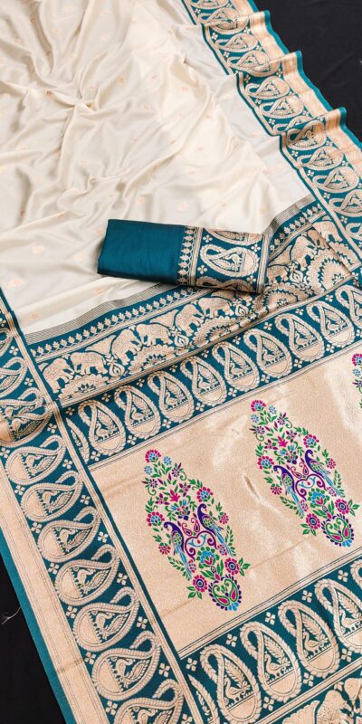 MB 1213 Teal Color Banarasi Saree with Zari Work & Lace Work. Wedding, Party, Festive, Events, Festive Deal ₹2099. Delivery 4-6 Working Days. Shop now. | Sarees, Bollywood Sarees, Creative Sarees, Designer Sarees, Embroidered Sarees, Ethnic Saree, Modern Digital sarees, Party Wear Sarees