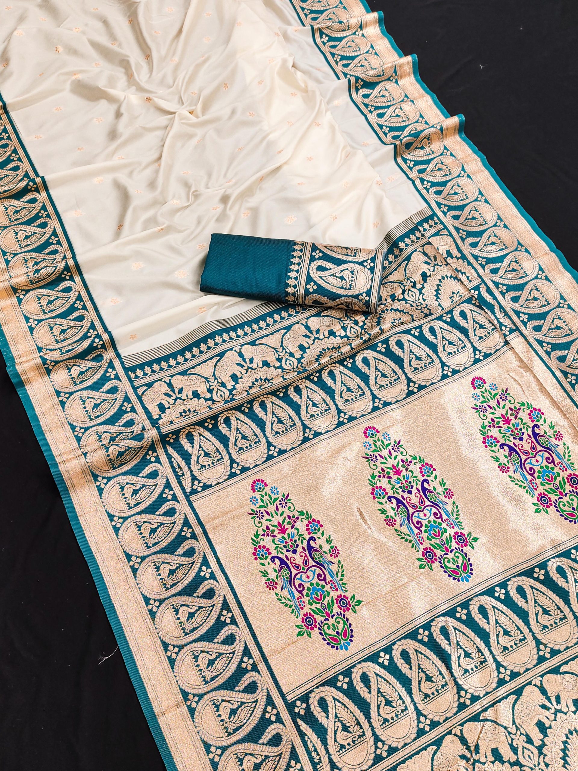 MB 1213 Teal Color Banarasi Saree with Zari Work & Lace Work. Wedding, Party, Festive, Events, Festive Deal ₹2099. Delivery 4-6 Working Days. Shop now. | Sarees, Bollywood Sarees, Creative Sarees, Designer Sarees, Embroidered Sarees, Ethnic Saree, Modern Digital sarees, Party Wear Sarees