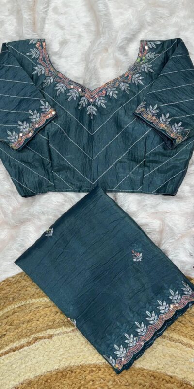 AC COCKTAIL Teal Gold Crush Saree Perfect for Wedding, Party, Engagement, Cultural Events, Pongal – . Available at ₹2149 only. Delivery 4-6 Working Day | Sarees, Bollywood Sarees, Creative Sarees, Designer Sarees, Embroidered Sarees, Ethnic Saree, Modern Digital sarees, Party Wear Sarees