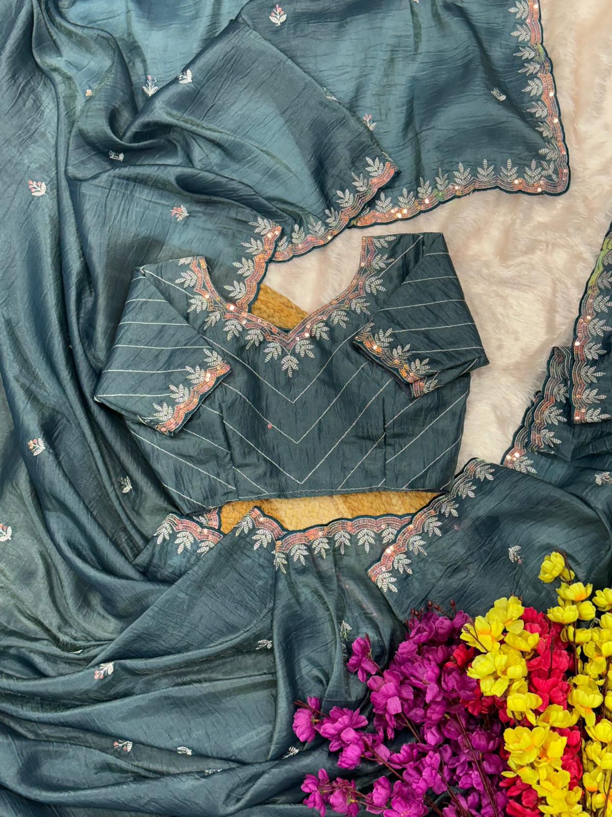 AC COCKTAIL Teal Gold Crush Saree Perfect for Wedding, Party, Engagement, Cultural Events, Pongal – . Available at ₹2149 only. Delivery 4-6 Working Day | Sarees, Bollywood Sarees, Creative Sarees, Designer Sarees, Embroidered Sarees, Ethnic Saree, Modern Digital sarees, Party Wear Sarees