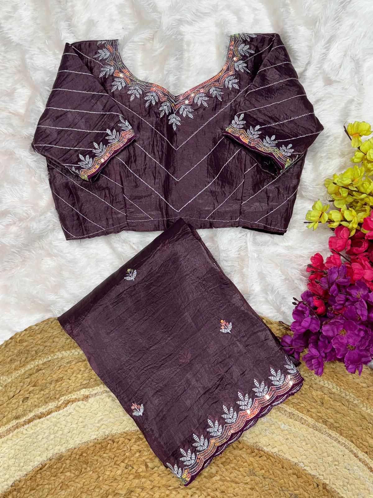 AC COCKTAIL Wine Gold Crush Saree Perfect for Wedding, Party, Engagement, Cultural Events, Pongal – . Available at ₹2149 only. Delivery 4-6 Working Day | Sarees, Bollywood Sarees, Creative Sarees, Designer Sarees, Embroidered Sarees, Ethnic Saree, Modern Digital sarees, Party Wear Sarees