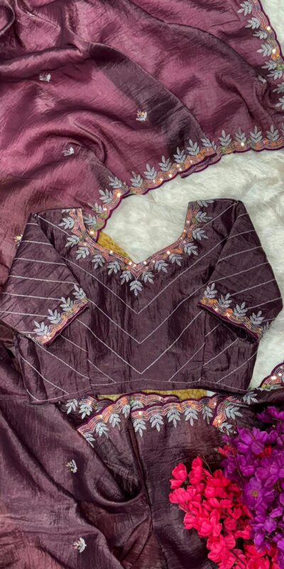 AC COCKTAIL Wine Gold Crush Saree Perfect for Wedding, Party, Engagement, Cultural Events, Pongal – . Available at ₹2149 only. Delivery 4-6 Working Day | Sarees, Bollywood Sarees, Creative Sarees, Designer Sarees, Embroidered Sarees, Ethnic Saree, Modern Digital sarees, Party Wear Sarees